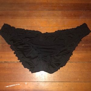 Victoria secret black ruffle bikini bottoms